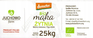 Rye Múka Bio Type 2000 JUCHOWO 25KG ECO