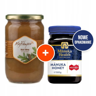 Manuka MGO 400+ 500g + pomarančový med 950g