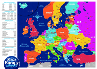 Map of Europe poškriabaniu POĽSKEJ PRODUCT EURÓPE