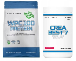 Proteín - Medlabs WPC 100 Protein 810G + Medlabs Crea Najlepšie 7