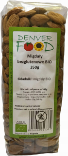 Orechy - Bezlepkové mandle BIO 350 g Denver Food