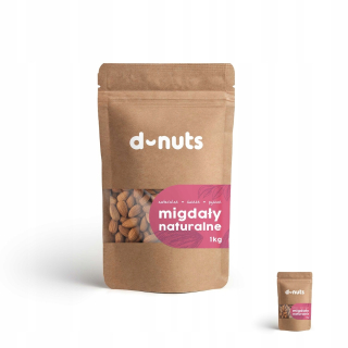 Orechy - Prírodné mandle 100% Premium 1KG ECO D-NUTS USA