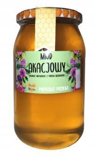Akáciový med 1,2 kg plus ZADARMO.Včelín medový