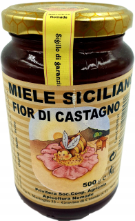 Med z nektárových gaštanov 500 gr. Originál Sicília