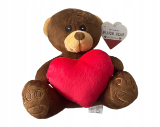 Darček na Valentína - Valentínsky plyšový medveď, tmavo hnedá