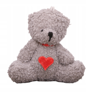 Darček na Valentína - Plyšový medveď so srdcom pre darček šedú