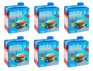 Nesladené kondenzované mlieko Gostyń 6 x 500ml