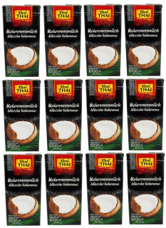 Ázijska kuchyňa - Pravé thajské kokosové mlieko 12x1L bez konzervantov