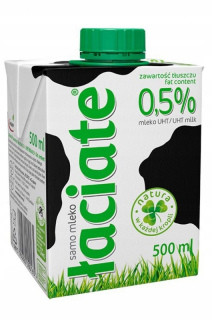 ŁACIATE mlieko, 0,5%, 0,5 l