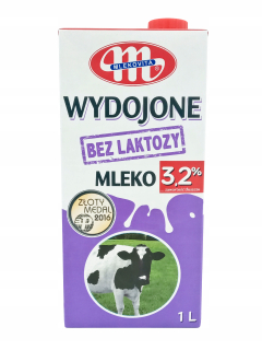 Mlieko bez laktózy mlieko 3,2% 12 x 1L sať
