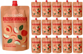 Mousse jablko broskyňa nwolovo ovocie x16 kusov