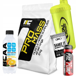 Gainer - Svalová starostlivosť Pro Mass 3kg Gainer + Sample + Shot + Shaker