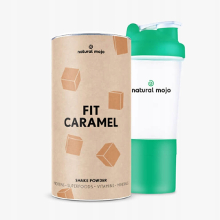 Prírodné Mojo Fit Shake-Fit Caramel + Shaker