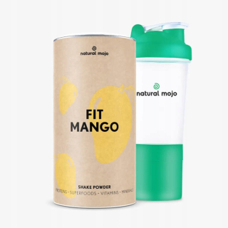 Prírodné Mojo Fit Shake-Fit Mango + Shaker