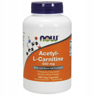 Spaľovač tuku - Teraz acetyl L-karnitín 200 uzávery (500 mg) karnitínu