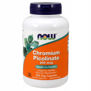 Spaľovač tuku - Teraz Chrome Picolinian Diabetes chudnutie 250VCaps