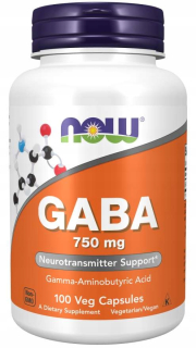 Testosterón - Teraz potraviny GABA 750mg Regeneračná regenerácia 100VCAP