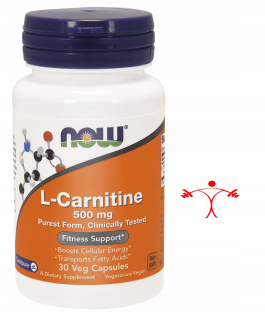 Spaľovač tuku - Teraz potraviny L-karnitín - 500 mg - 60 uzáverov