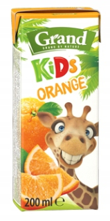 Oranžový nápoj s potrubím v kartóne GRAND 24PC