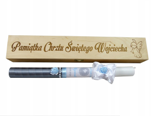 Doplnky na krst - Sviečka prírodného dreveného krstu