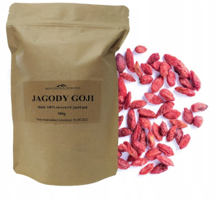 Sušené ovocie - Prírodné ovocie Goji 500g, zdravé sušené ovocie