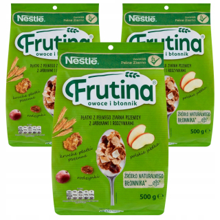 Nestled Frutina okvetné lístky s jablkami Raisins 3x500g