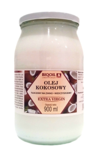 KOKOSOVÝ OLEJ 900ml STUDENÝ RAFINOVANÝ BIOOIL!