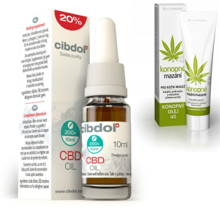 CBD - Konopný olej 20% CBD 10ml Cibdol Pôvodný + masť