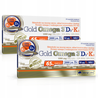 Olimp Gold Omega 3 D3 + K2 60Kaps Zdravé kostné srdce