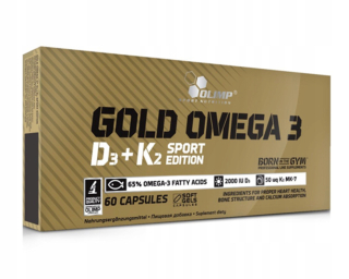 Olimp Gold Omega 3 D3 + K2 Sport 60 čiapky. EPA, DHA