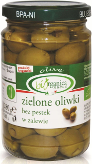 Zelené olivy bez semien v bio 280 g