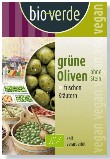 Sušené ovocie - Zelené olivy bez semien s bio bylinkami 150 g - bi