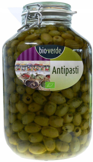 Sušené ovocie - Zelené olivy bez semien s bylinkami v bio 4 oleji,