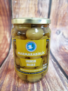 ZELENÉ OLIVY S CESNAKOM 700g MARMARABIRLIK