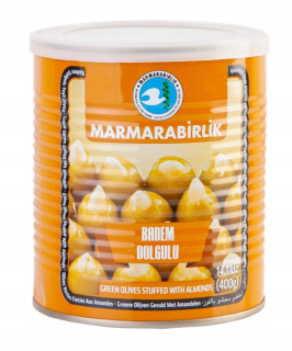 Zelené olivy s mandľami 400g Marmarabirik