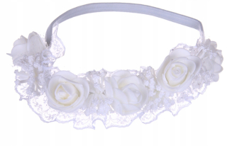 Prvé sväté prijímanie - Vlasové pásmo Wianek Communion Flowers Roses Tolle
