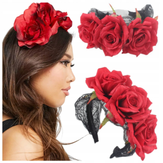 Halloween - Halloween čelenka Goth Rose Girls