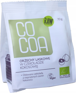 Lieskové orechy v kokosovom čokoláde bio