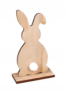 Veľkonočná dekorácia - Veľkonočná figurína drevená zajac 12 cm