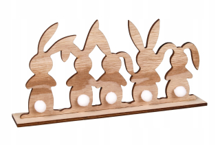 Veľkonočná dekorácia - Veľkonočná figurína drevená zajac 12,5 cm
