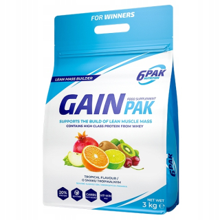 Gainer - Kondicionér pre 6PAK Výživa Zisk Pak 3KG tropic