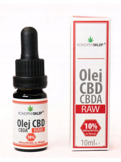 CBD - RAW konopného oleja 10% CBD + CBDA 10ml 1000 mg surového