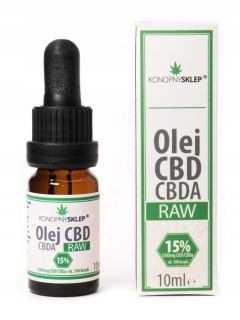 CBD - RAW CBD + CBDA zmršťovacia olej 15% 10 ml certifikát