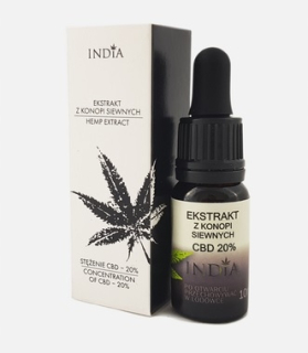 CBD - Konopný olej koncentrácia extraktu CBD 20% 10 ml India