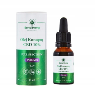 CBD - Olej 10% RAW 1500mg CBD 15ml Sensi konope