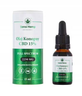 CBD - Olej 15% 2250mg CBD 15ml Konopný CERTIFIKÁT Sensi