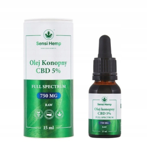CBD - CBD lov oleja 5% surového 750 mg 15 ml Certifikát