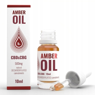 CBD - CBD + CBG konopný olej 5% 10ml 500mg - Amber Oil