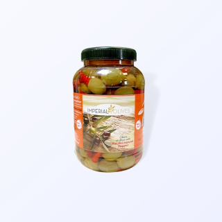 Zelené olivy plnené paprikou piri piri 1 kg