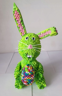 Veľkonočná dekorácia - 3D modulárny veľkonočné zajačik